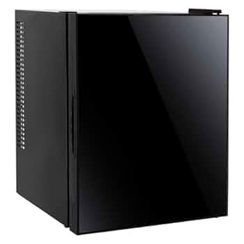 Hanx- 23L ペルチェ式 ワンドア冷蔵庫 23L ペルチェ式 ワンドア冷蔵庫 マットブラックxブラックガラス